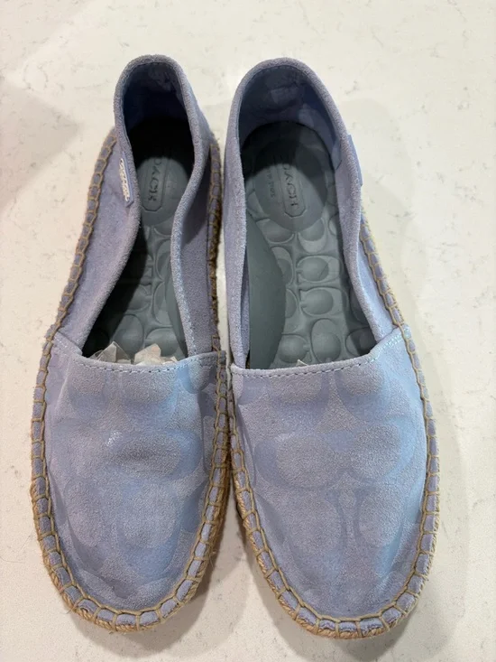 Coach Light Blue Canvas Espadrille Slip-Ons - Picture 2 of 9
